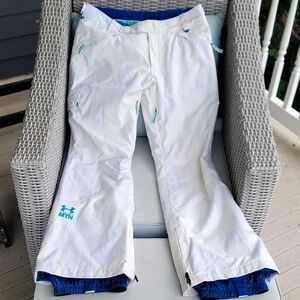 Under Armour White and Blue Streaked Snowboard Pants